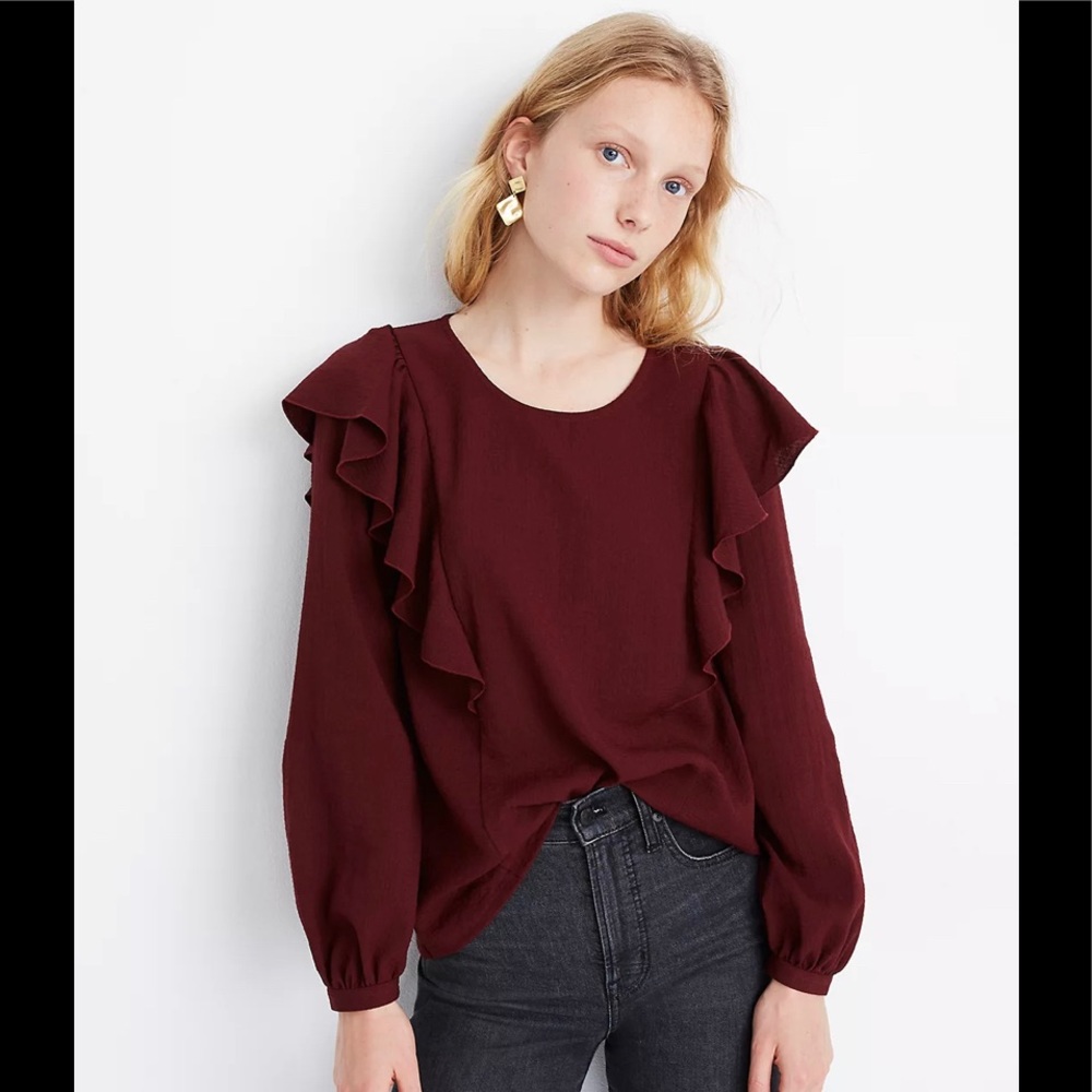 NWT 3X Madewell Ruffle Front Top - OUT OF STOCK